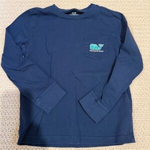 Vineyard Vines Kids Deep Blue Long Sleeve Tee Football Size 6